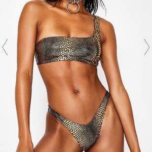 NWT Metallic Snake Print V-front bikini bottom